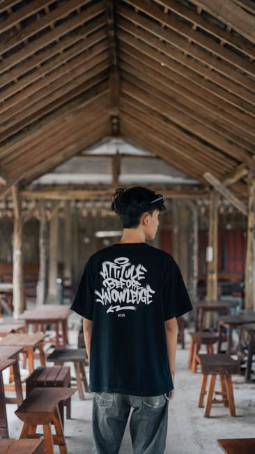 Camiseta Oversized Preta Estampada